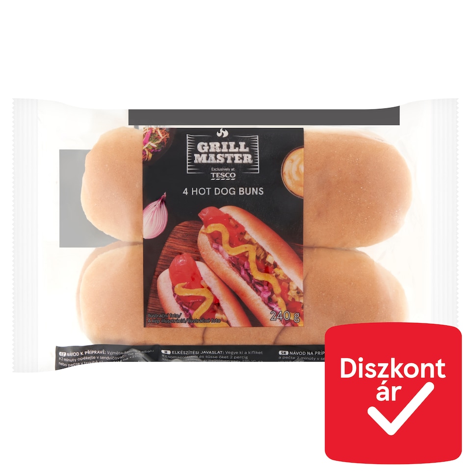 Grill Master hot-dog kifli 4 x 60 g (240 g)
