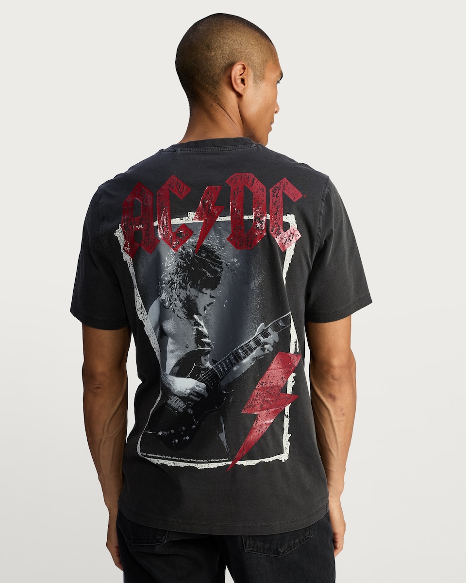 image 1 of AC/DC Band Graphic T-Shirt in Grey