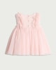 image 2 of F&F Baby Ruffle Trim Sleeveless Dress in Pink
