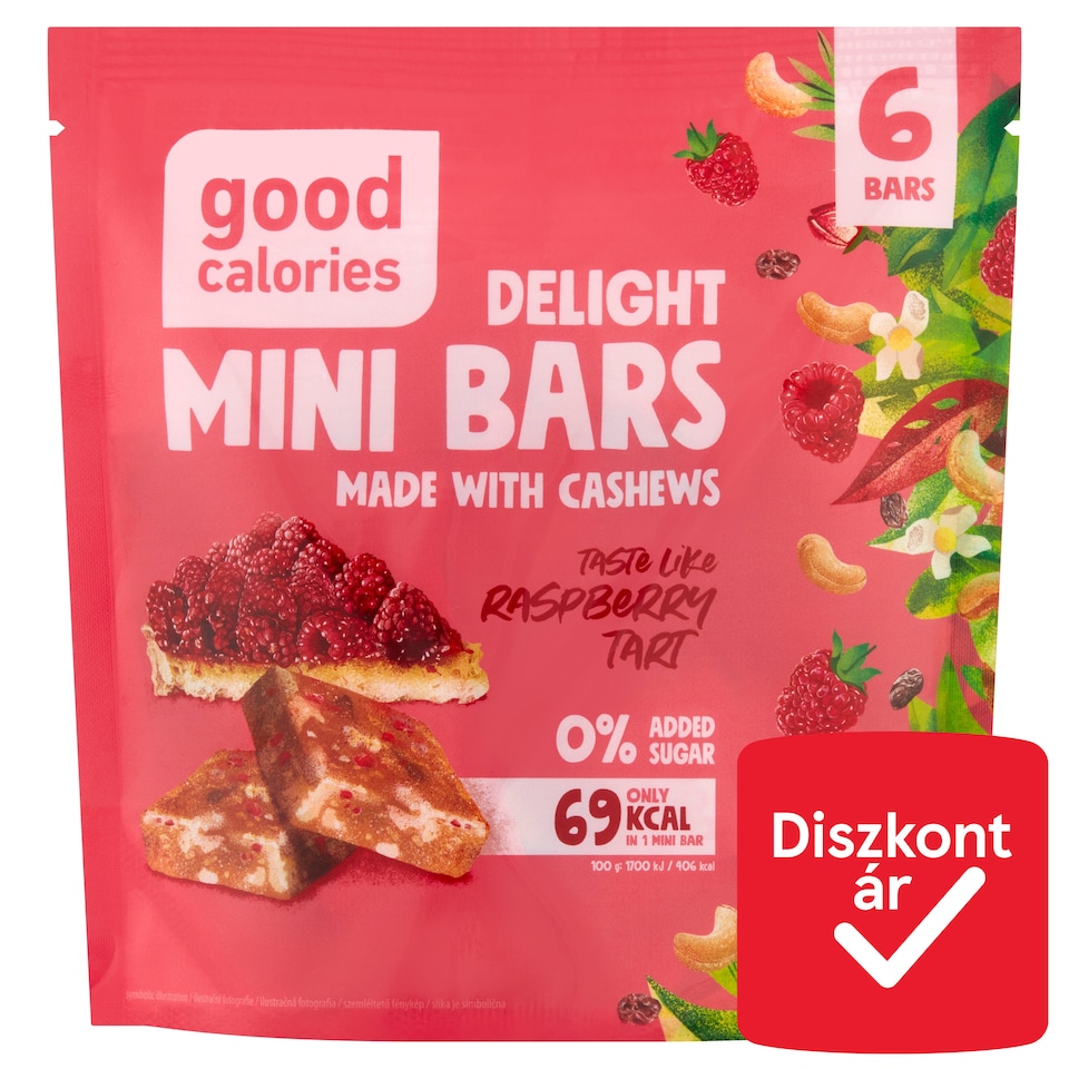 Good Calories mini szeletek magvakkal és málnával 6 x 17 g (102 g)  1. kép