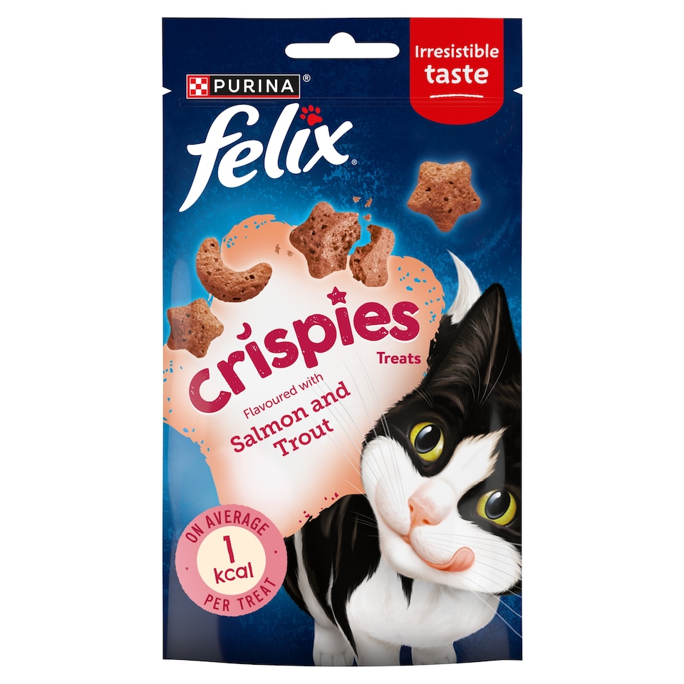 image 1 of Felix Crispies Cat Treats Salmon & Trout 45G