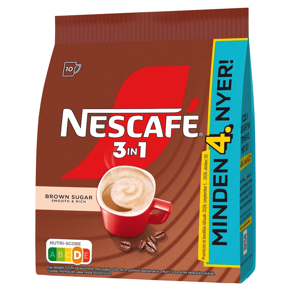NESCAFÉ 3in1 Brown Sugar azonnal oldódó kávéspecialitás barna cukorral 24 x 16,5 g (396 g)  