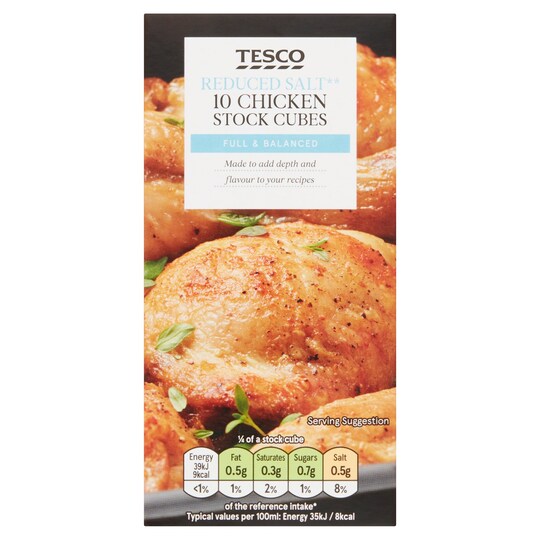 Tesco Reduced Salt Chicken Stock Cubes 10 Pack 100G Tesco Groceries