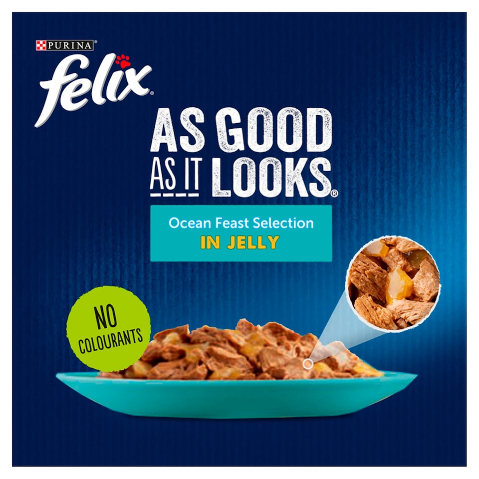 image 1 of FELIX As Good As it Looks Ocean Feasts in Jelly Wet Cat Food 12x85g