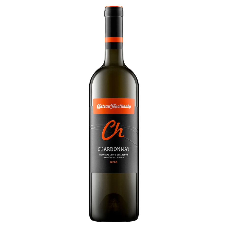 Château Topoľčianky Chardonnay slovenské akostné odrodové víno CH.O.P. suché biele 0,75 l
