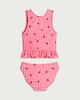 image 2 of F&F Girls 2-Piece Gingham Strawberry Print Swim Set in Red