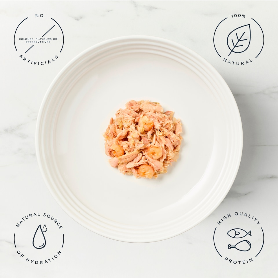 image 1 of Encore Natural Wet Cat Food Tuna Fillet with Prawn in Broth Pouch 70g