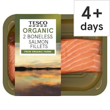 Tesco Organic 2 Boneless Salmon Fillets 265G