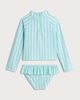 image 2 of F&F Girls 2-Piece Ice Cream Print Striped Swim Set in Turquoise