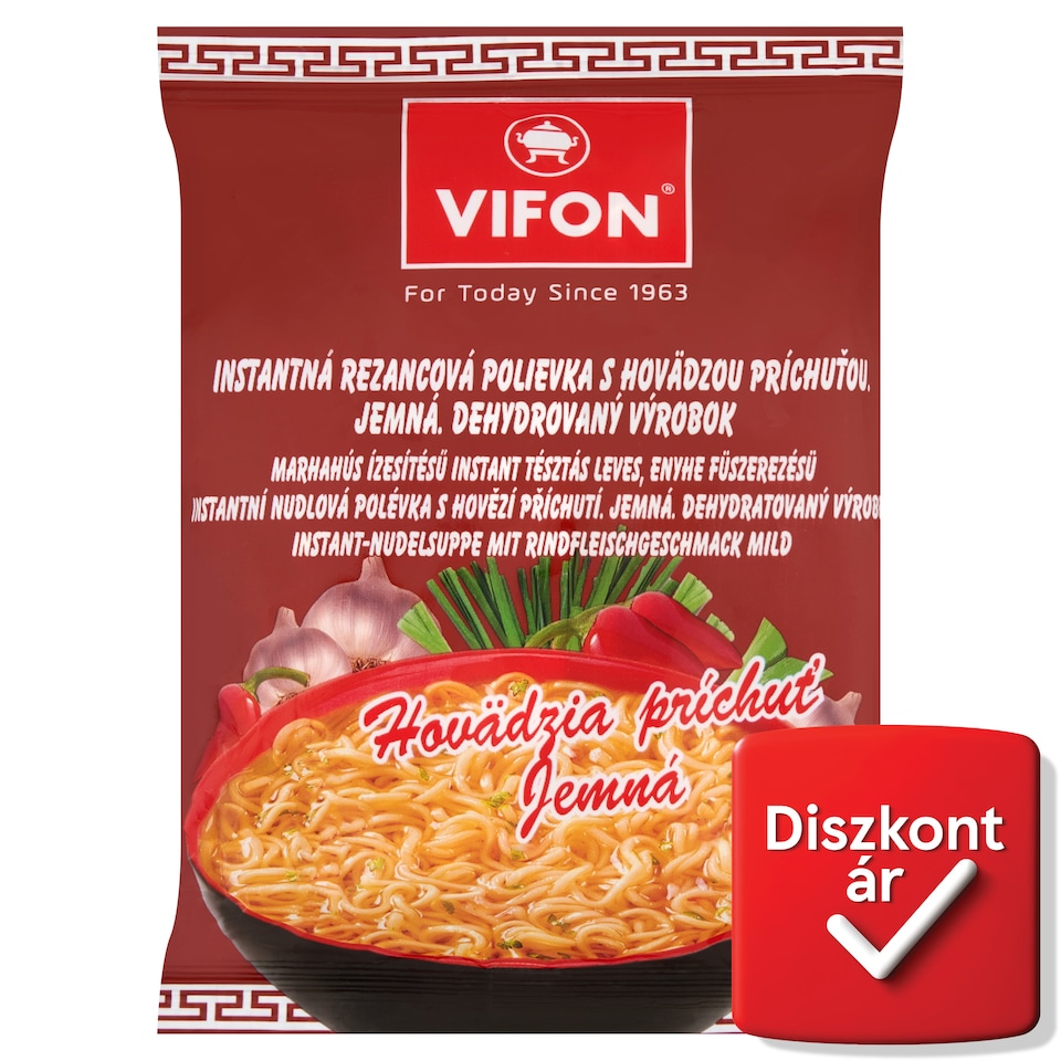 Vifon enyhe fűszerezésű marhahús ízesítésű instant tésztás leves 60 g