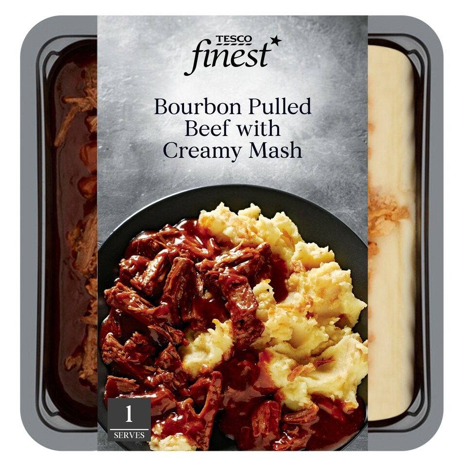 Tesco Finest Bourbon Pulled Beef With Creamy Mash 450G