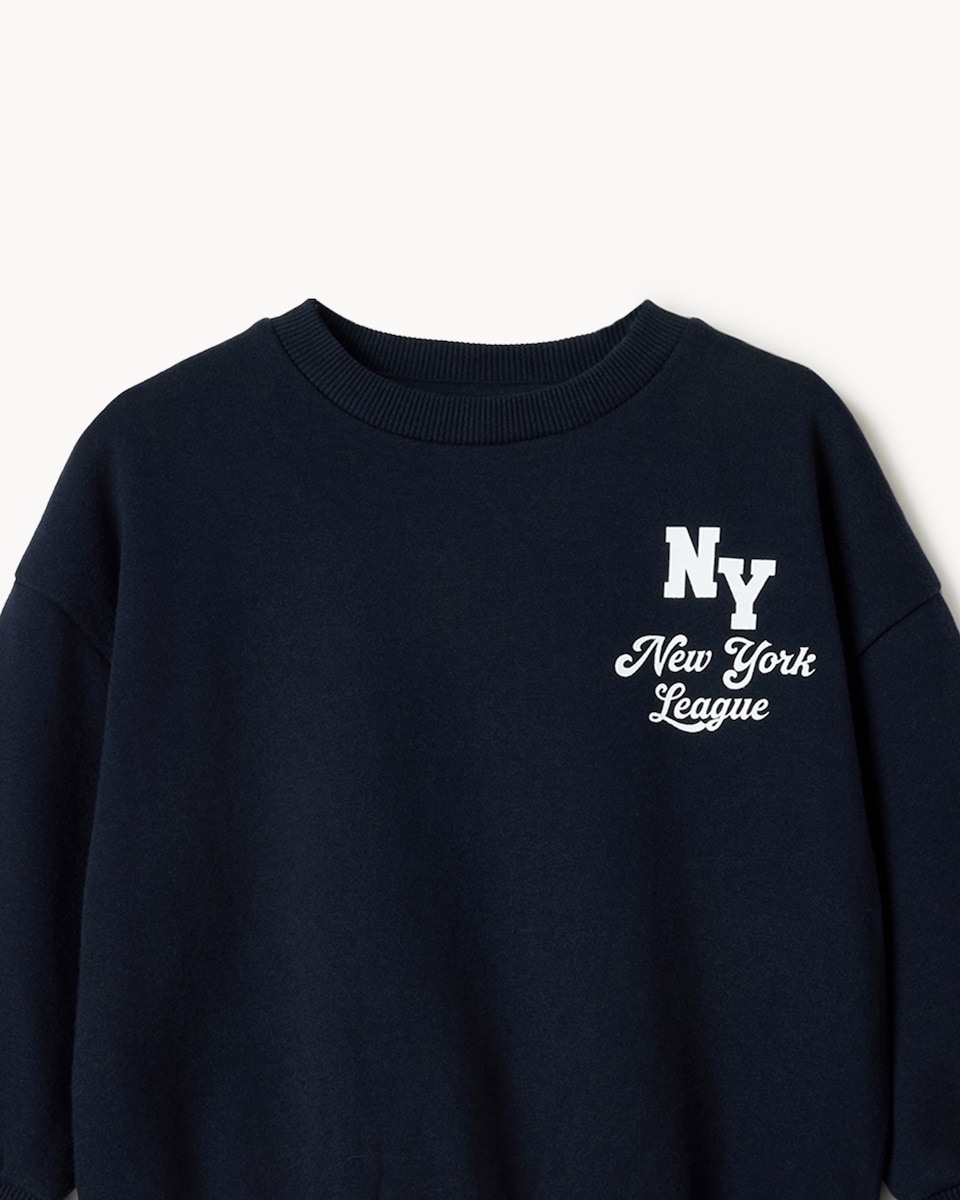 image 1 of F&F Boys 3-Pack Cotton Rich Sweatshirts in Navy