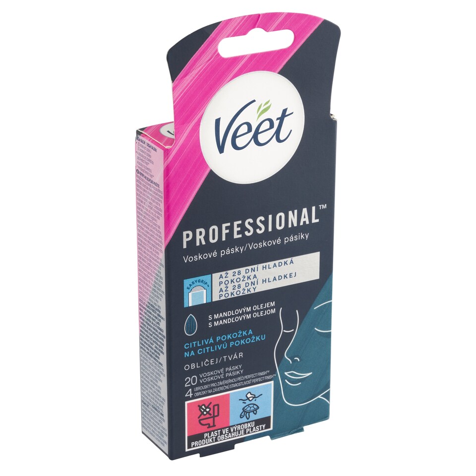 obrázok 1 z Veet Professional Voskové pásiky na tvár pre citlivú pokožku 20 ks