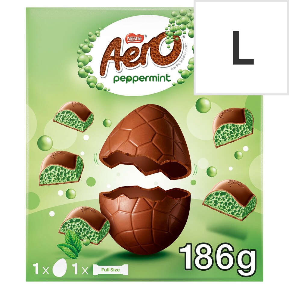 Aero Peppermint Milk Chocolate Easter Egg with Bar 186g Tesco Groceries