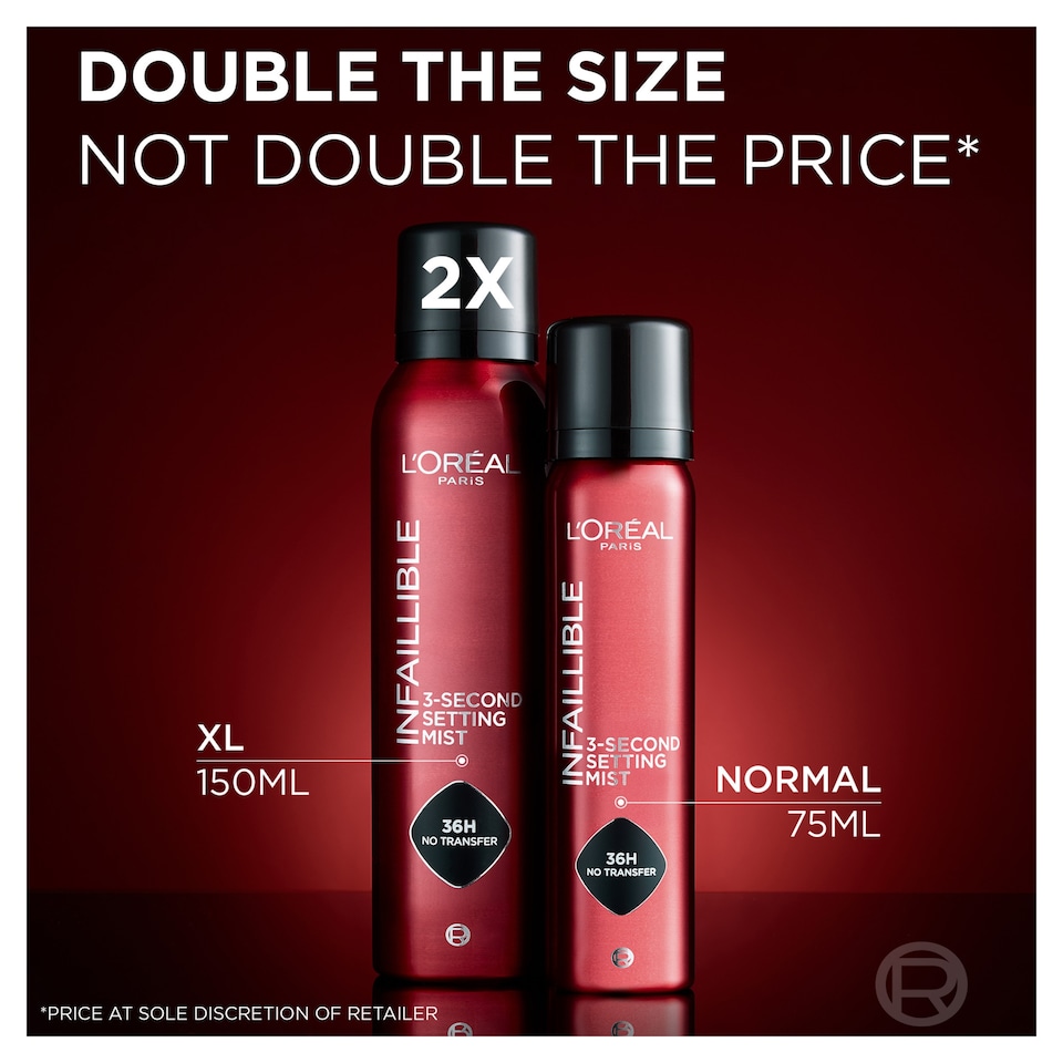 image 1 of L'Oreal Paris, Infaillible 3-Second Setting Mist XL, 150ml.