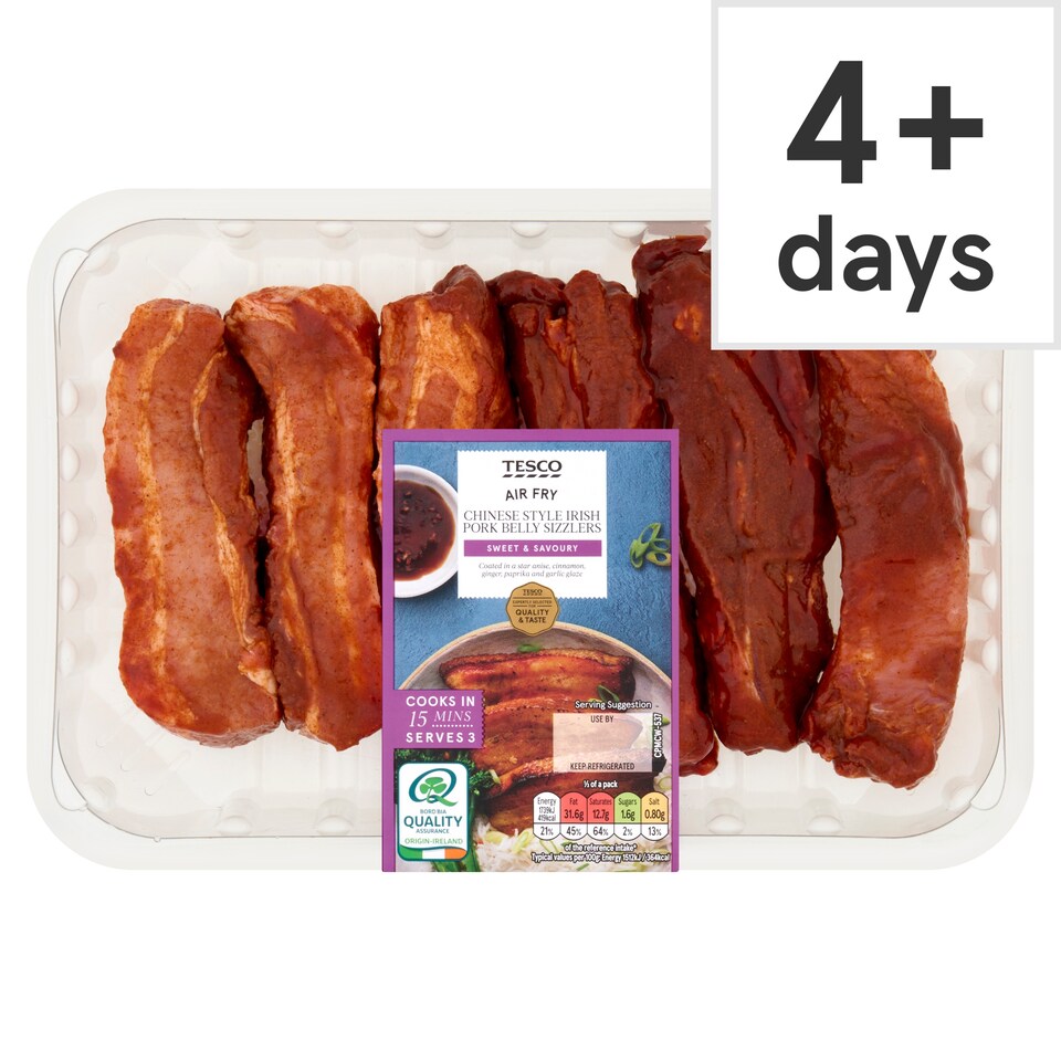Tesco Air Fry Chinese Style Irish Pork Belly Sizzlers 500g