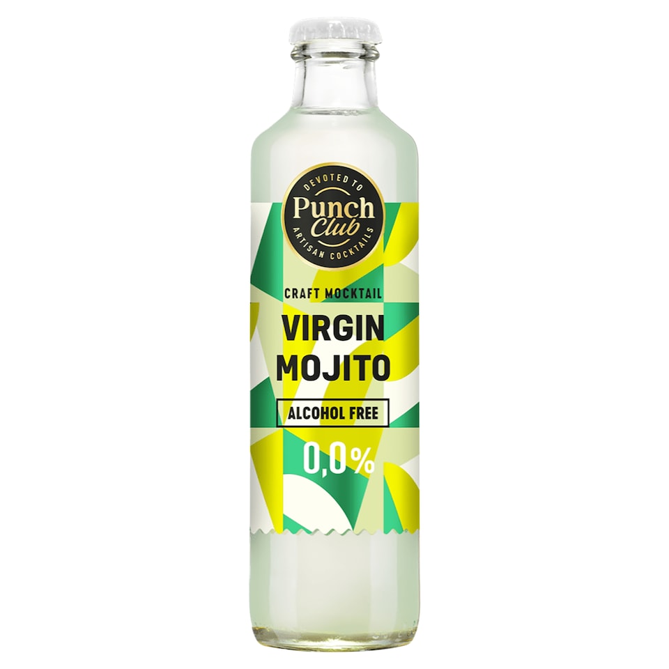 Punch Club Virgin Mojito miešaný nealkoholický sýtený nápoj s príchuťou mojito 250 ml