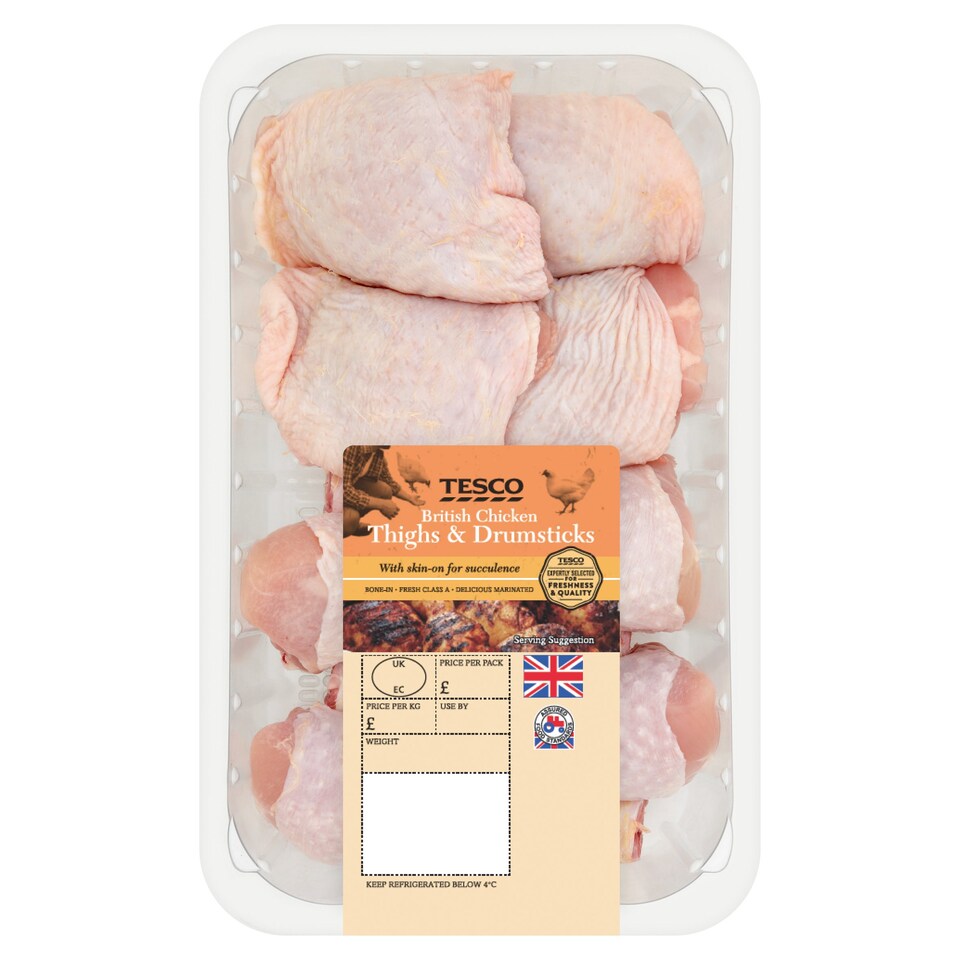 Tesco British Chicken Drumsticks & Thighs 1Kg Tesco Groceries