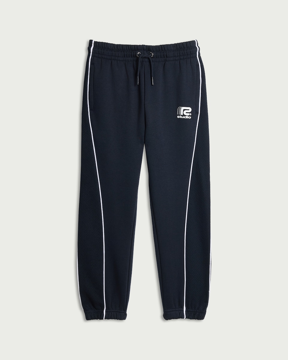 image 1 of F&F Boys Cotton Rich Cuffed Joggers in Navy