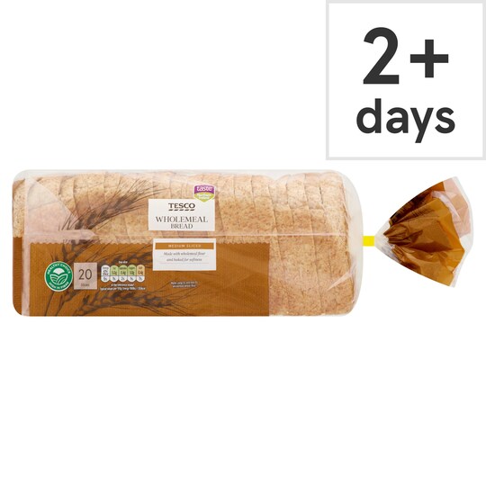 Tesco Wholemeal Medium Bread 800G Tesco Groceries