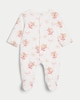 image 1 of F&F Baby Pure Cotton Padded Mouse Fairy Print Sleepsuit in White