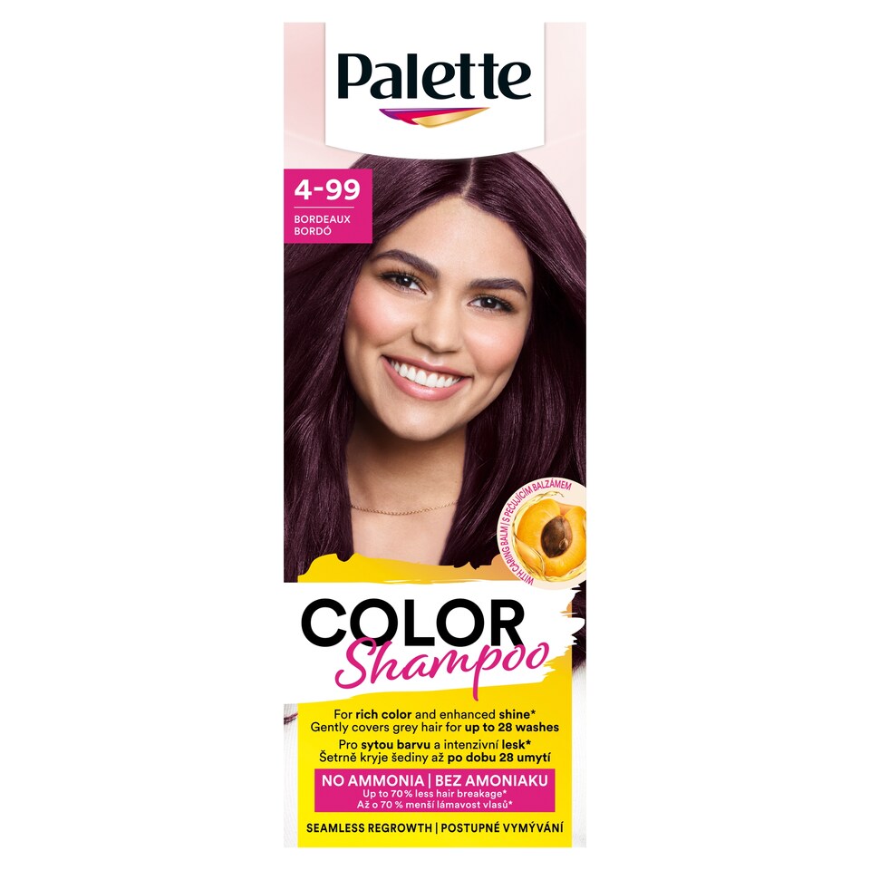 Palette Color Shampoo kímélő tartós hajszínező 4-99 Bordóvörös