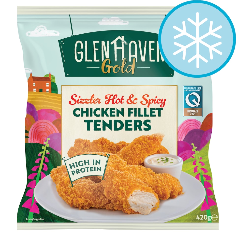 Glenhaven Gold Sizzler Hot & Spicy Irish Chicken Fillet Tenders 420g