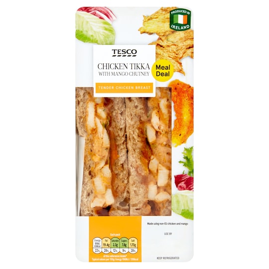 Tesco Chicken Tikka And Mango Chutney Sandwich 170G Tesco Groceries