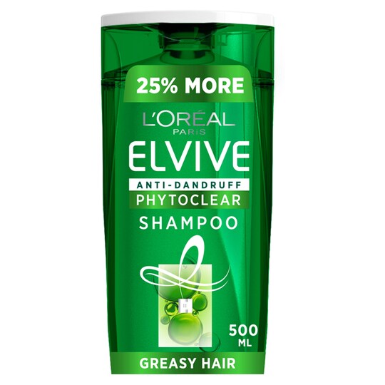 L'or/Elv Phclear A/Druff Greasy Hair Shampoo 500Ml Tesco Groceries