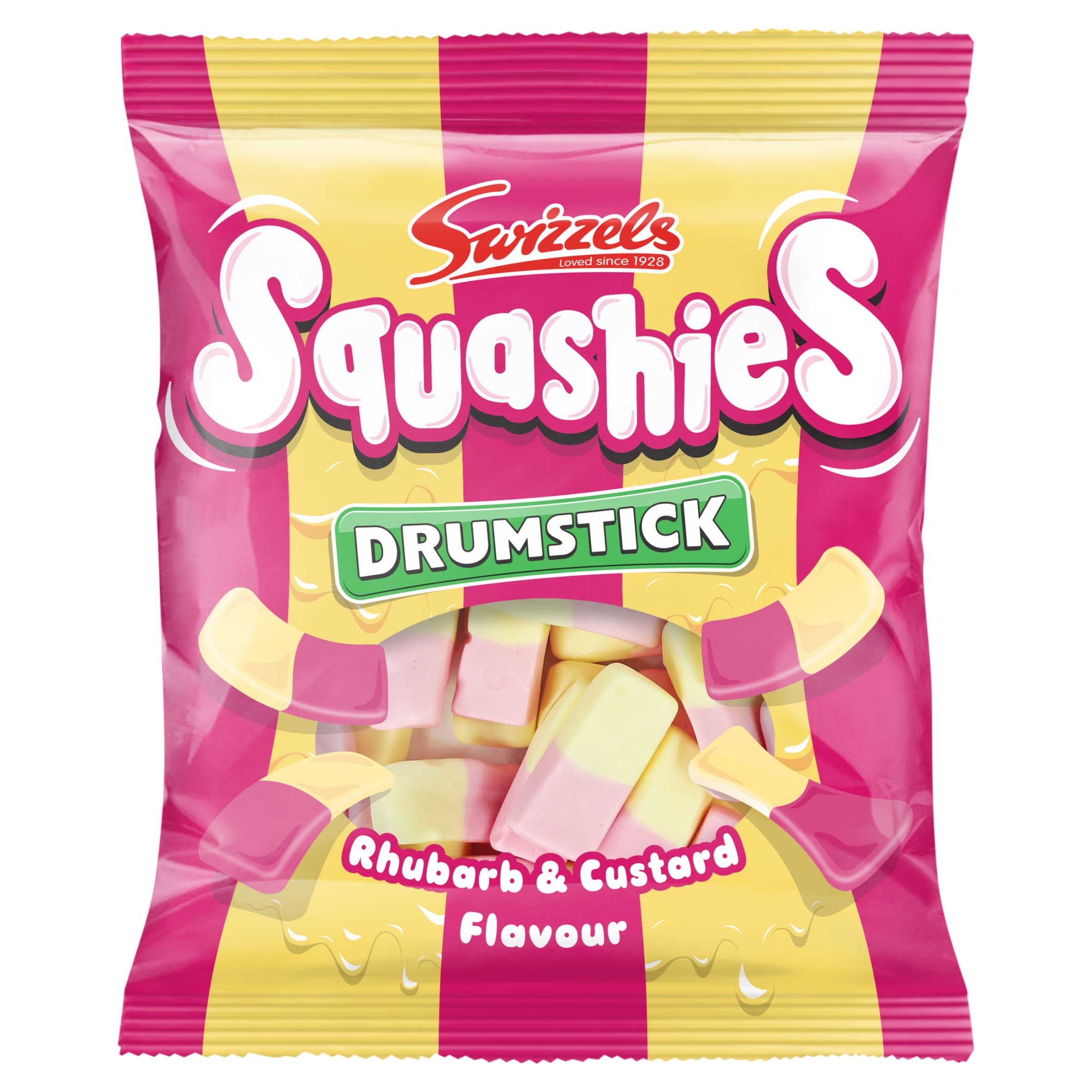 Swizzels Drumstick Squashies Rhubarb & Custard 140G