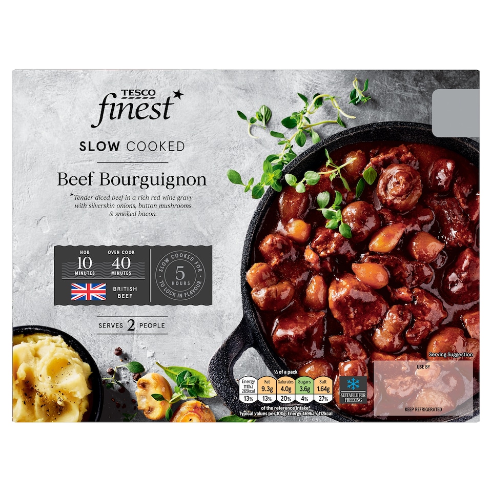 Tesco Finest Slow Cooked Beef Bourguignon 540G