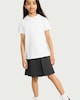 image 2 of F&F Girls School Pure Cotton Frill Collar Polo Shirt in White