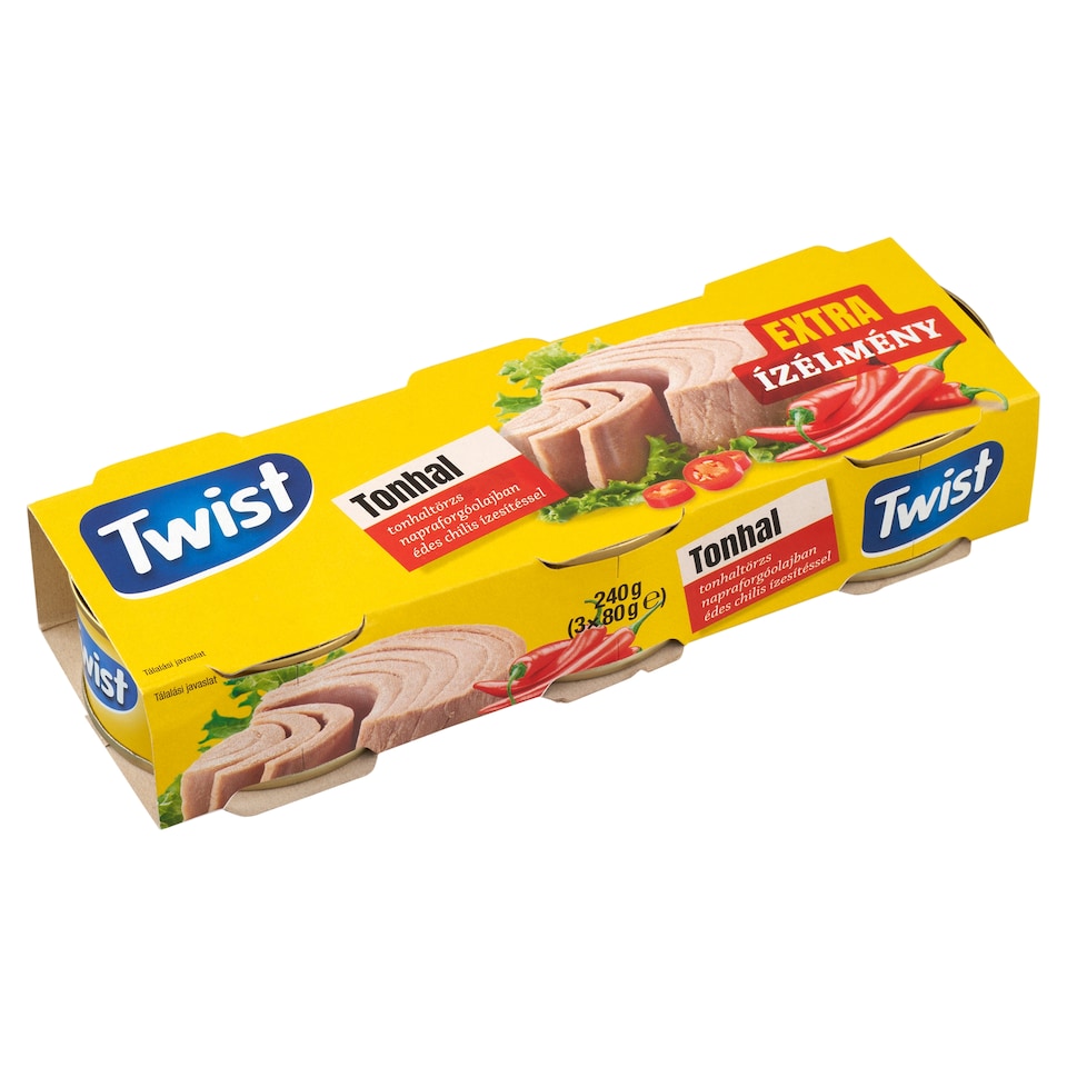 Twist tonhaltörzs napraforgóolajban édes chilis ízesítéssel 3 x 80 g (240 g)