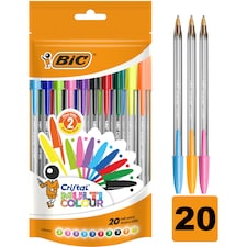 BIC Cristal Ballpoint Pens Multi Colour 20 Pack