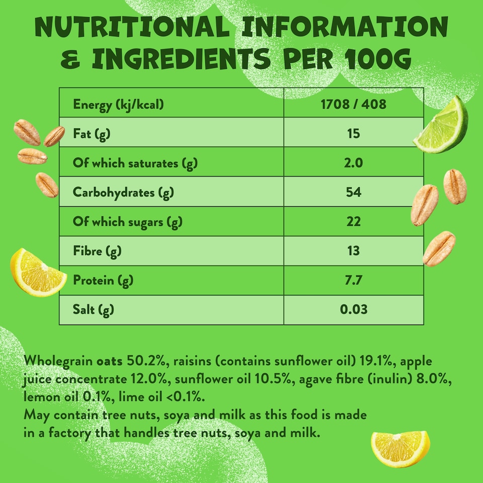 image 1 of Goodies Lemon & Lime Oat Bars 6x23g