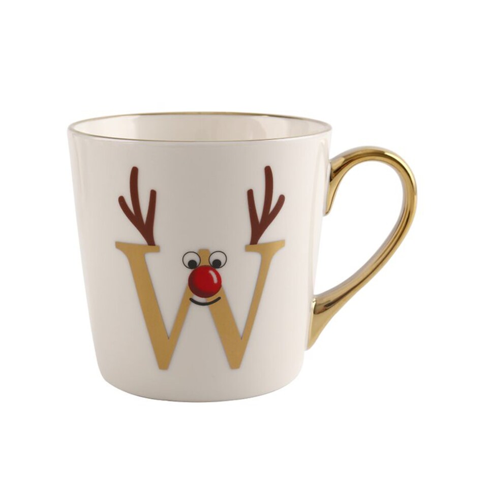 Tesco Reindeer Alphabet W Mug