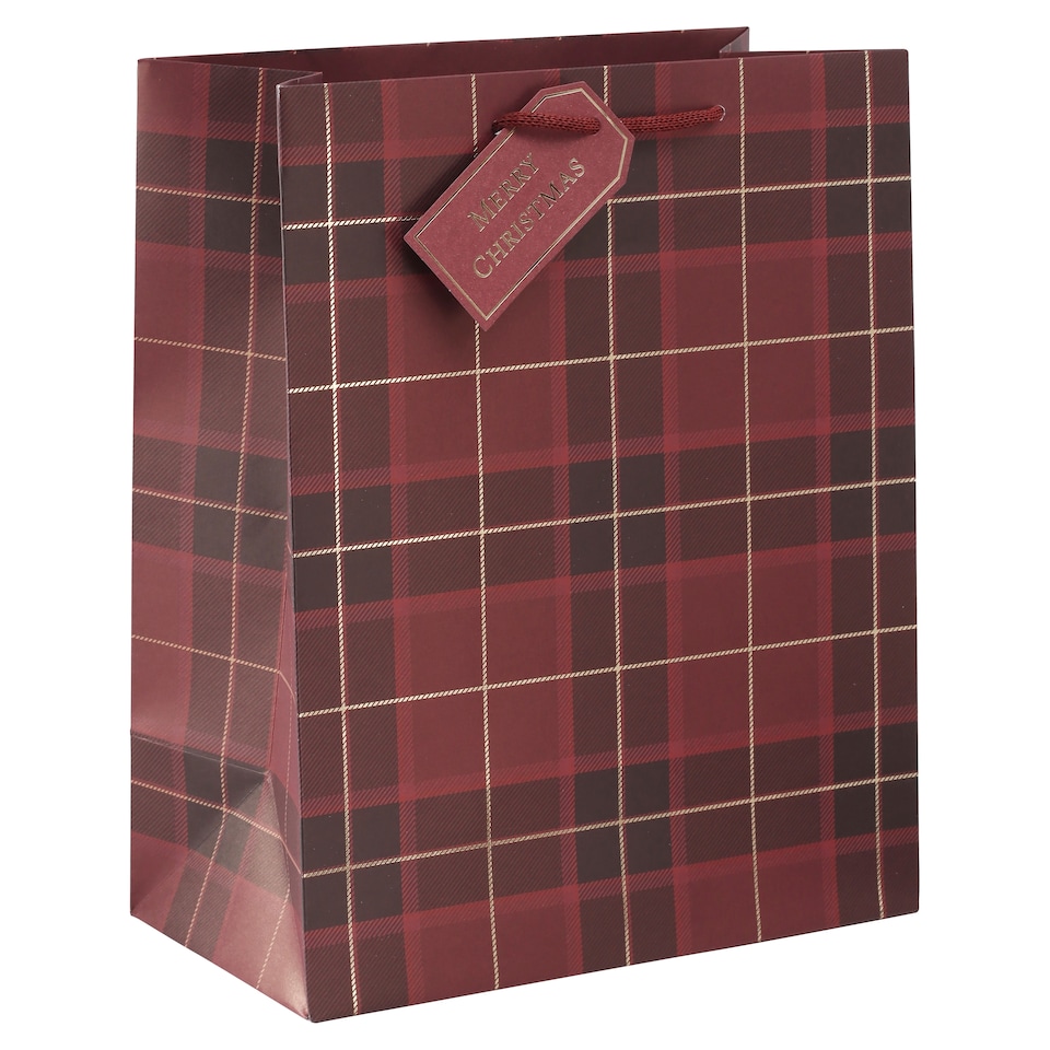 Tesco Tartan Large Christmas Gift Bag