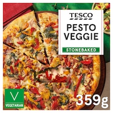 Tesco Stonebaked Pesto Veggie Pizza 359g