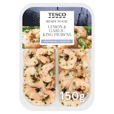 Tesco Lemon & Garlic King Prawns 150G