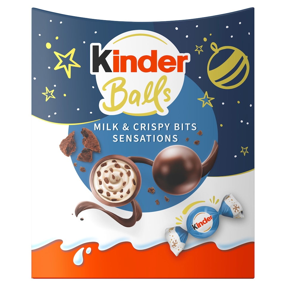 Kinder Fine Milk Chocolate Balls with Milk Filling and Cocoa Chips 90 g
