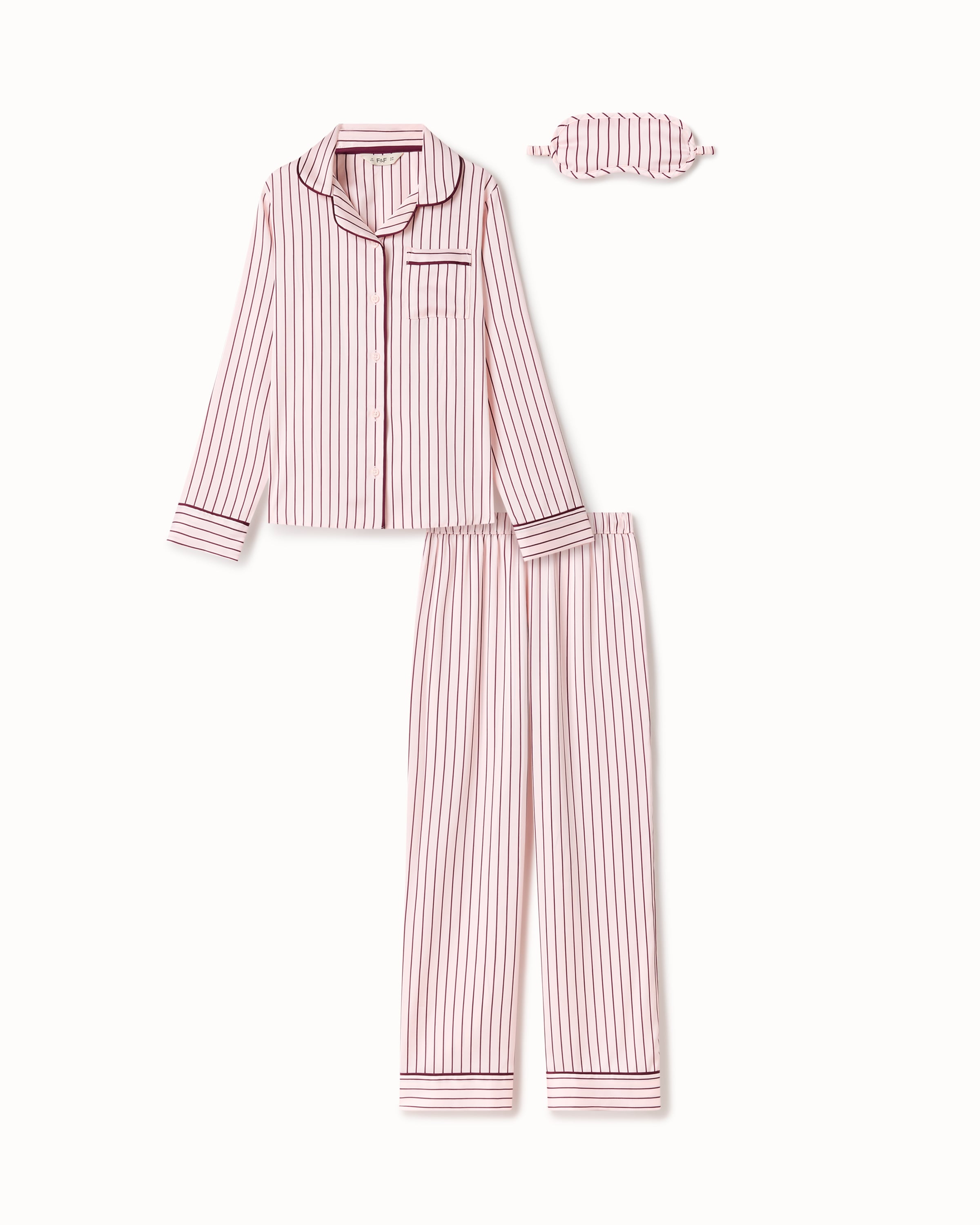 F&F Girls 3-Piece Striped Pyjama Set in Multi