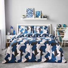 SILENTNIGHT GEO CAMO DUVET SET DOUBLE