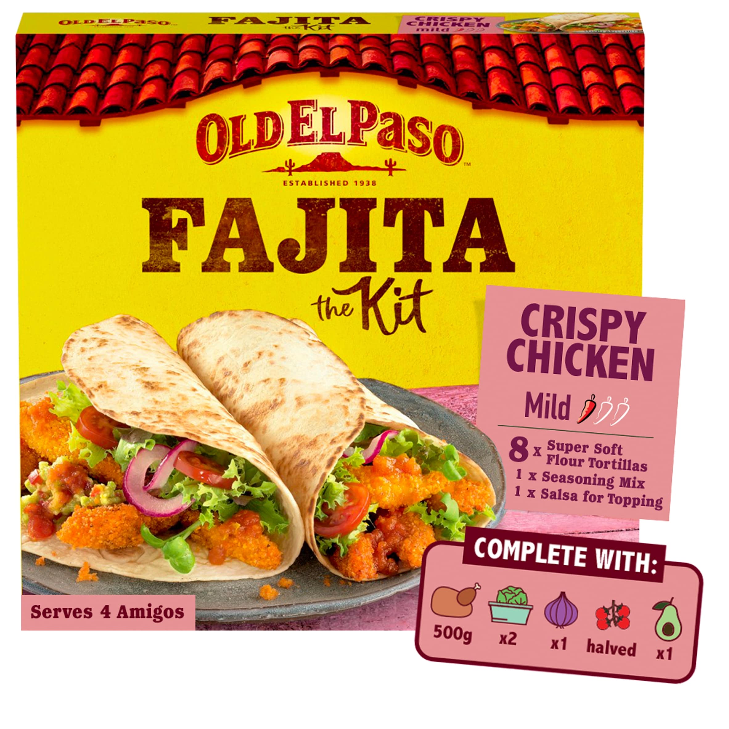 Old El Paso Crispy Chicken Fajita Kit 555G