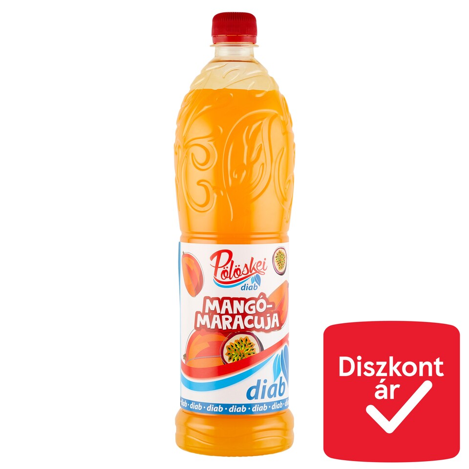 Pölöskei Diab Mango-Passion Fruit Flavored Syrup with Sweeteners 1 l