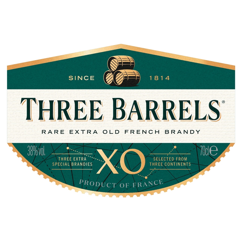 image 1 of Three Barrels XO Brandy 70cl
