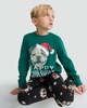 image 1 of F&F Boys Pure Cotton Happy Howlidays Top and Cuffed Joggers Pyjamas in Navy Multi