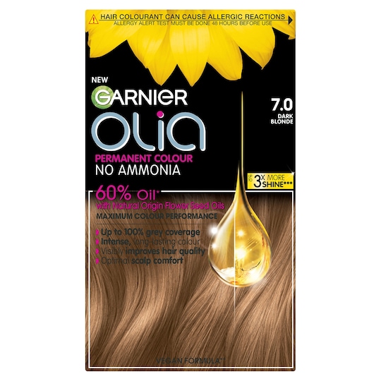 Garnier Olia 7.0 Dark Blonde Permanent Hair Dye Tesco Groceries
