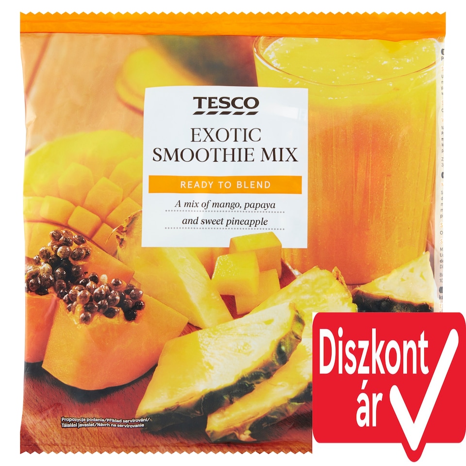 Tesco Exotic Smoothie Mix gyorsfagyasztott gyümölcskeverék turmixok készítéséhez 450 g