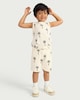 image 1 of F&F Boys Cotton Rich Palm Tree Print Shorts in Stone