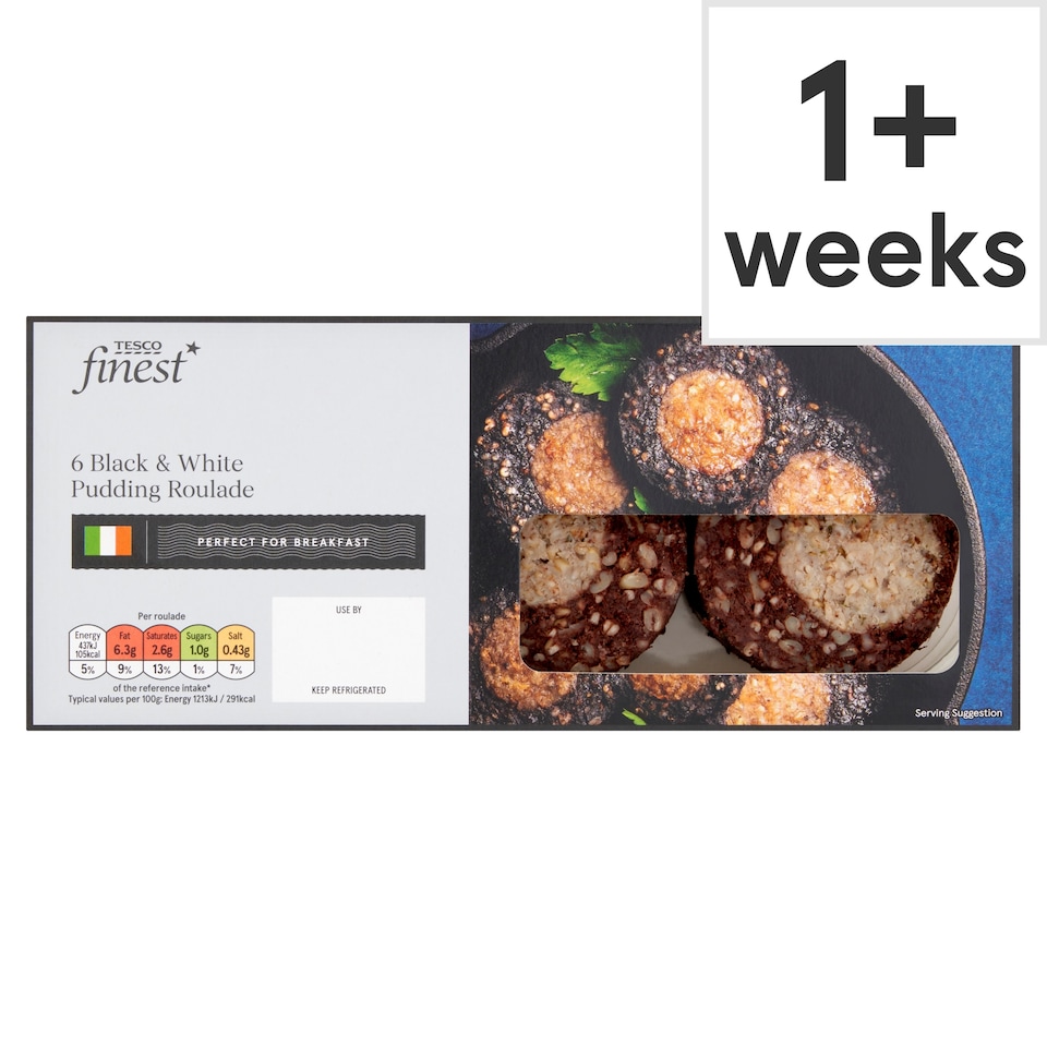 Tesco Finest 6 Black & White Pudding Roulades 240g